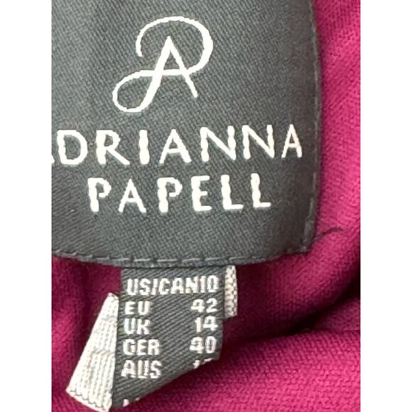 NWT By Adrianna Papell Draped Lace Shoulder Dress/Gown Pomegranate Size 10 - Picture 7 of 11